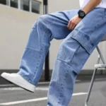 Baggy Cargo Jeans for Men Trendy Street Style Loose Fit Denim Pants Premium Quality