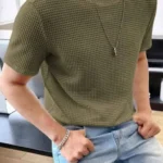Waffle Knit Texture T-Shirt For Boys and Men - Summers Trendy New T-shirts For Men